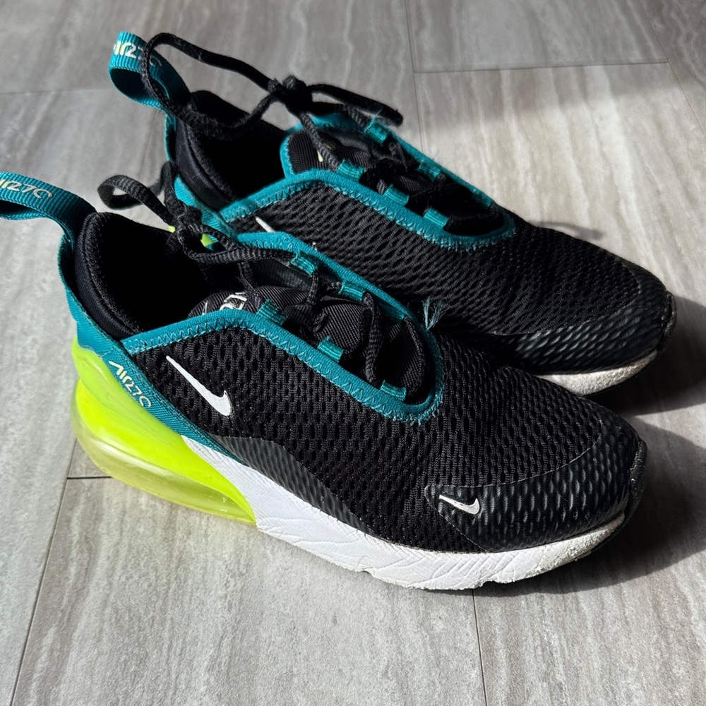 Nike Air Max 270 Black and Green kids Sneakers